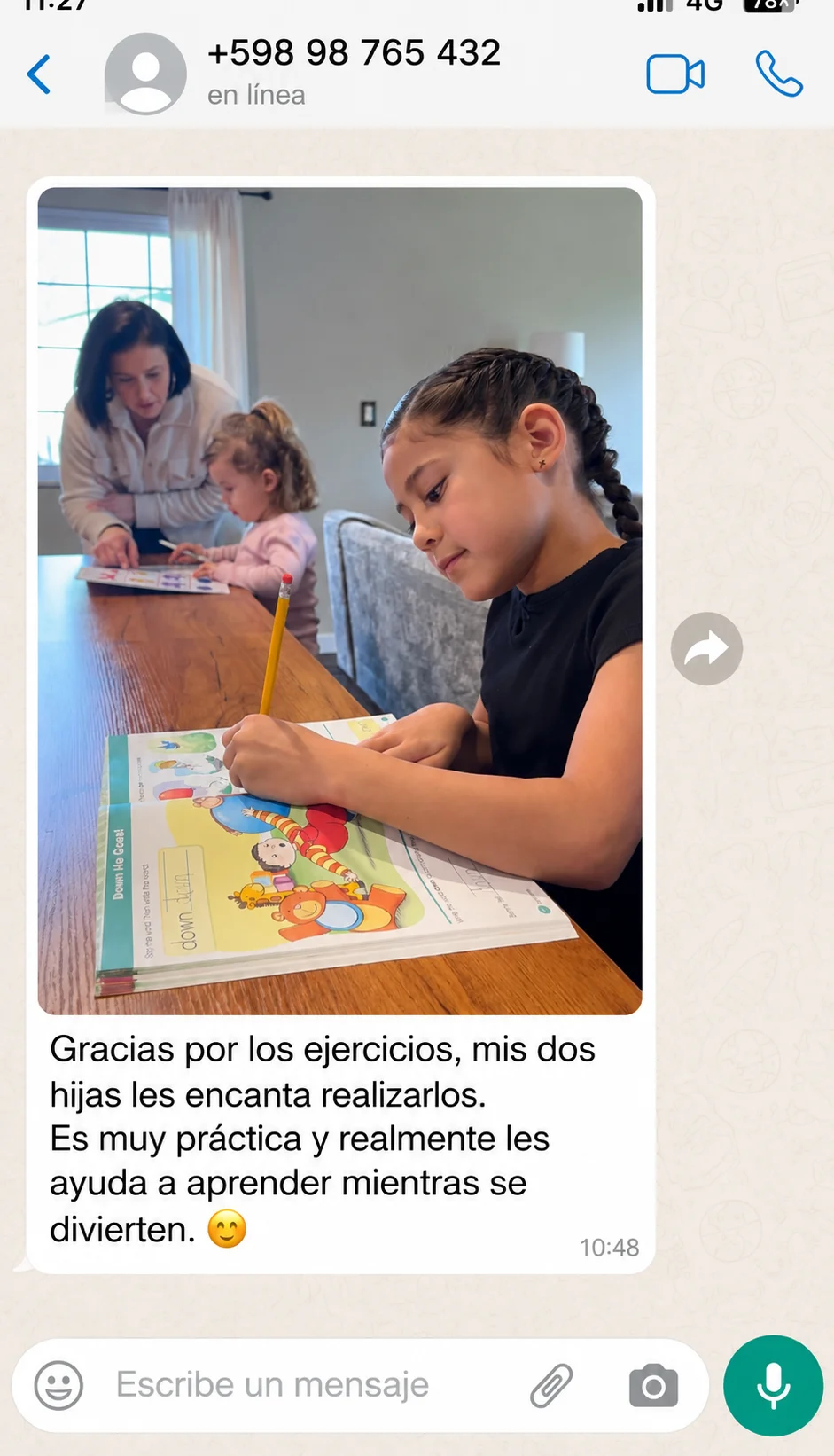 Testimonio de mamá: A mis dos hijas les encanta realizar los ejercicios, les ayuda a aprender mientras se divierten.